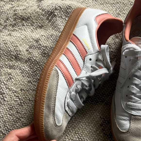 Adidas Samba White and Coral Sneakers - Picture 4 of 8